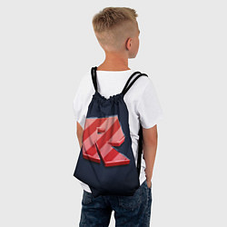 Рюкзак-мешок Roblox red - Роблокс полосатый логотип, цвет: 3D-принт — фото 2