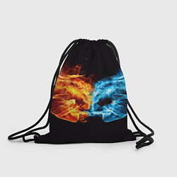Рюкзак-мешок Вода и огонь - два кулака Brofist, цвет: 3D-принт