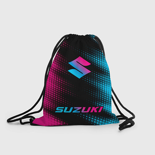 Мешок для обуви Suzuki - neon gradient: символ сверху надпись сниз / 3D-принт – фото 1