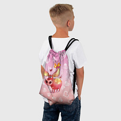 Рюкзак-мешок Свинка с большими ушами и с бабочкой, цвет: 3D-принт — фото 2