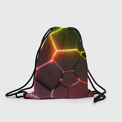 Рюкзак-мешок Неоновые радужные плиты, цвет: 3D-принт