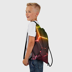 Рюкзак-мешок Неоновые радужные плиты, цвет: 3D-принт — фото 2