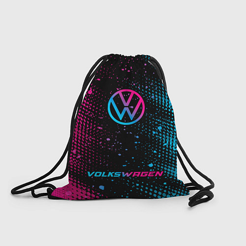Мешок для обуви Volkswagen - neon gradient: символ, надпись / 3D-принт – фото 1