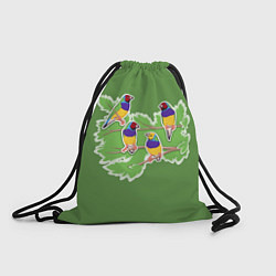 Рюкзак-мешок Яркие Амадины, цвет: 3D-принт