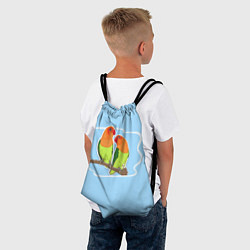 Рюкзак-мешок Парочка попугаев Неразлучников, цвет: 3D-принт — фото 2