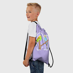 Рюкзак-мешок Пара волнистых попугаев, цвет: 3D-принт — фото 2
