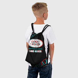 Рюкзак-мешок Значок Land Rover в стиле glitch на темном фоне, цвет: 3D-принт — фото 2