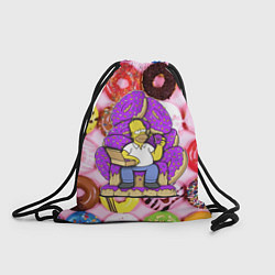 Рюкзак-мешок Гомер Симпсон в окружении пончиков, цвет: 3D-принт