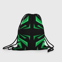 Рюкзак-мешок Фигуры зеленого цвета на черном фоне geometry, цвет: 3D-принт