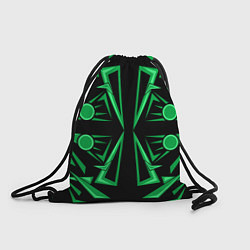 Рюкзак-мешок Геометрический узор зеленый geometric, цвет: 3D-принт
