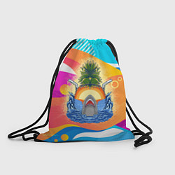 Рюкзак-мешок Акула и ананас, цвет: 3D-принт