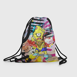 Рюкзак-мешок Зомби Барт Симпсон с рогаткой на фоне граффити, цвет: 3D-принт