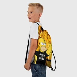 Рюкзак-мешок Homer Simpson - Rock n Roll!, цвет: 3D-принт — фото 2