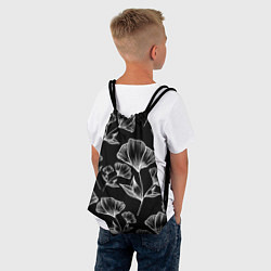 Рюкзак-мешок Графичные цветы на черном фоне, цвет: 3D-принт — фото 2