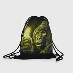 Рюкзак-мешок Горилла с неоновым бананом - рисунок карандашом, цвет: 3D-принт