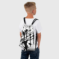 Рюкзак-мешок Чёрные кляксы на белом фоне - минимализм, цвет: 3D-принт — фото 2