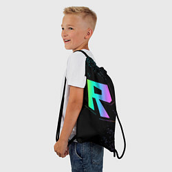 Рюкзак-мешок Roblox logo neon, цвет: 3D-принт — фото 2