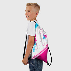 Рюкзак-мешок Hoffenheim neon gradient style: надпись, символ, цвет: 3D-принт — фото 2