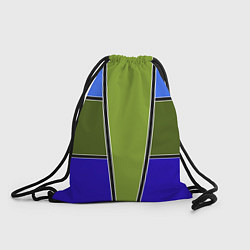 Рюкзак-мешок Зелено- синий геометрический дизайн, цвет: 3D-принт