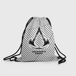 Мешок для обуви Символ Assassins Creed на светлом фоне с полосами