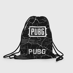 Рюкзак-мешок PUBG glitch на темном фоне: символ, надпись, цвет: 3D-принт