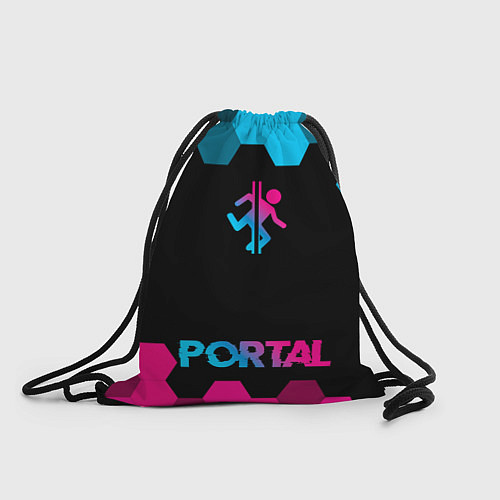 Мешок для обуви Portal - neon gradient: символ, надпись / 3D-принт – фото 1
