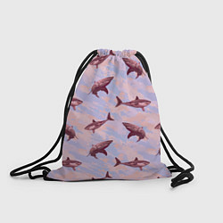 Рюкзак-мешок Акулы на фоне неба, цвет: 3D-принт