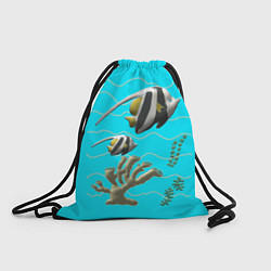 Рюкзак-мешок Подводный мир рыбки кораллы, цвет: 3D-принт