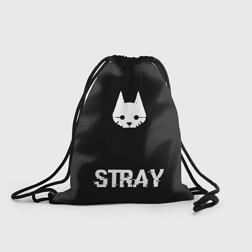 Мешок для обуви Stray glitch на темном фоне: символ, надпись / 3D-принт – фото 1