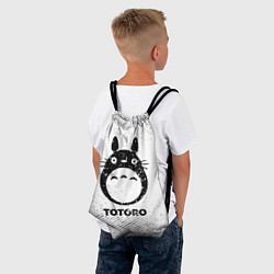 Рюкзак-мешок Totoro с потертостями на светлом фоне, цвет: 3D-принт — фото 2