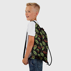 Рюкзак-мешок Ветки рябины на черном, цвет: 3D-принт — фото 2