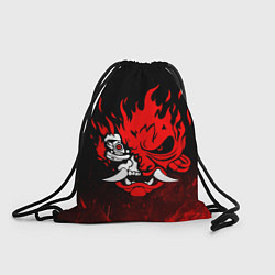 Рюкзак-мешок Cyberpunk 2077 - Логотип в огне, цвет: 3D-принт