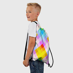 Рюкзак-мешок Узор из разноцветных ромбов, цвет: 3D-принт — фото 2