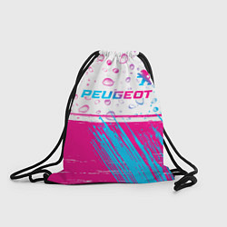 Мешок для обуви Peugeot neon gradient style: символ сверху