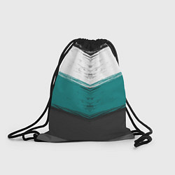 Рюкзак-мешок Абстрактный полосатый серо-бирюзовый узор, цвет: 3D-принт