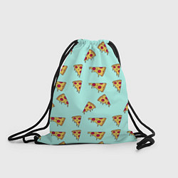Рюкзак-мешок Куски пиццы на голубом фоне, цвет: 3D-принт