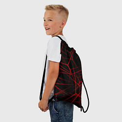 Рюкзак-мешок Красные линии на черном фоне, цвет: 3D-принт — фото 2