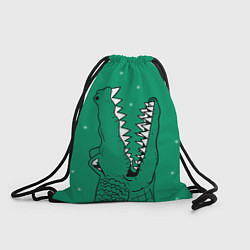Рюкзак-мешок Крокодил ловит снежинки, цвет: 3D-принт
