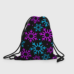 Рюкзак-мешок Неоновые снежинки, цвет: 3D-принт