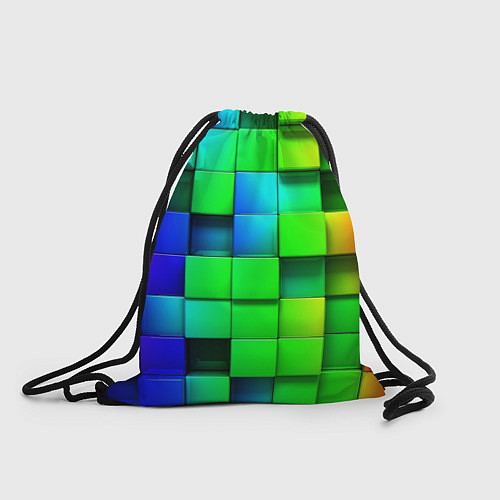 Мешок для обуви Цветные неоновые кубы / 3D-принт – фото 1