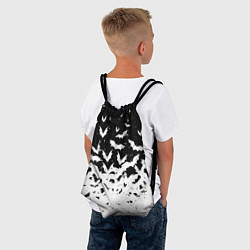 Рюкзак-мешок Black and white bat pattern, цвет: 3D-принт — фото 2