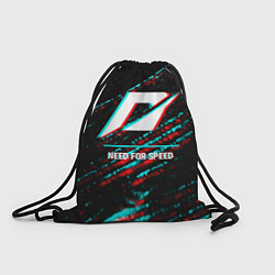 Рюкзак-мешок Need for Speed в стиле glitch и баги графики на те, цвет: 3D-принт