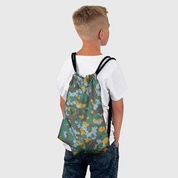 Рюкзак-мешок Цифровой камуфляж - зелено-голубой, цвет: 3D-принт — фото 2
