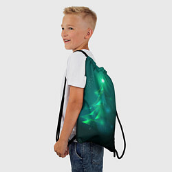 Рюкзак-мешок Новогодняя неоновая кибер-елочка, цвет: 3D-принт — фото 2