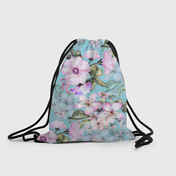 Рюкзак-мешок Яблоня в цвету акварель, цвет: 3D-принт