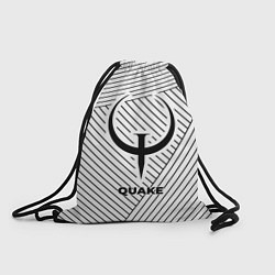 Рюкзак-мешок Символ Quake на светлом фоне с полосами, цвет: 3D-принт