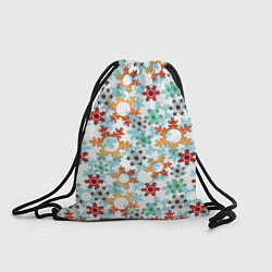 Рюкзак-мешок Новогодний декор бумажные разноцветные снежинки, цвет: 3D-принт