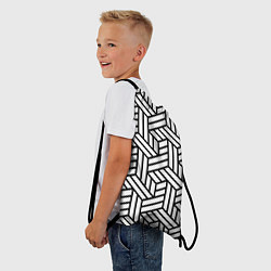Рюкзак-мешок Чёрно-белый завивающийся паттерн, цвет: 3D-принт — фото 2
