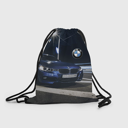 Мешок для обуви BMW на ночной трассе / 3D-принт – фото 1
