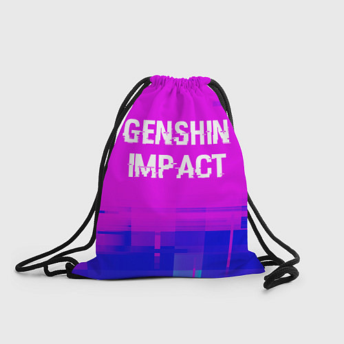 Мешок для обуви Genshin Impact glitch text effect: символ сверху / 3D-принт – фото 1